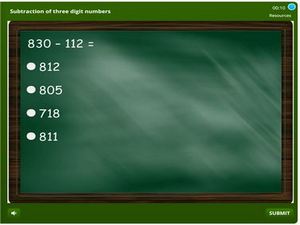 Subtraction of three digit numbers